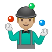 Emoji 🤹🏼‍♂️ Giocoliere Uomo: Carnagione Abbastanza Chiara su Google Android 10.0.