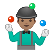 Émoji 🤹🏽‍♂️ Jongleur : Peau Légèrement Mate sur Google Android 10.0.