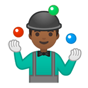 Émoji 🤹🏾‍♂️ Jongleur : Peau Mate sur Google Android 10.0.