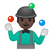 Emoji 🤹🏿‍♂️ Giocoliere Uomo: Carnagione Scura su Google Android 10.0.