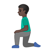 🧎🏿‍♂️ Emoji Hombre De Rodillas: Tono De Piel Oscuro en Google Android 10.0.