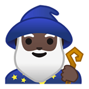 Emoji 🧙🏿‍♂️ Mago Uomo: Carnagione Scura su Google Android 10.0.