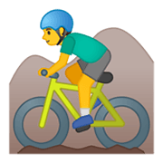 🚵‍♂️ Emoji Homem Fazendo Mountain Bike na Google Android 10.0.