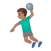 🤾🏽‍♂️ Emoji Handballspieler: mittlere Hautfarbe Google Android 10.0.