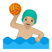 Emoji 🤽🏼‍♂️ Pallanuotista Uomo: Carnagione Abbastanza Chiara su Google Android 10.0.