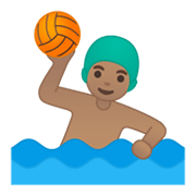 🤽🏽‍♂️ Emoji Wasserballspieler: mittlere Hautfarbe Google Android 10.0.