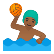 Émoji 🤽🏾‍♂️ Joueur De Water-polo : Peau Mate sur Google Android 10.0.