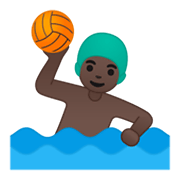 Émoji 🤽🏿‍♂️ Joueur De Water-polo : Peau Foncée sur Google Android 10.0.