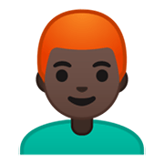 Émoji 👨🏿‍🦰 Homme : Peau Foncée Et Cheveux Roux sur Google Android 10.0.