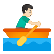 🚣🏻‍♂️ Emoji Homem Remando: Pele Clara na Google Android 10.0.