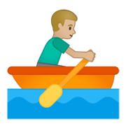 Emoji 🚣🏼‍♂️ Uomo In Barca A Remi: Carnagione Abbastanza Chiara su Google Android 10.0.