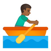 Emoji 🚣🏾‍♂️ Uomo In Barca A Remi: Carnagione Abbastanza Scura su Google Android 10.0.