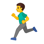 Emoji 🏃‍♂️ Uomo Che Corre su Google Android 10.0.