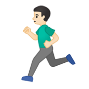 Emoji 🏃🏻‍♂️ Uomo Che Corre: Carnagione Chiara su Google Android 10.0.