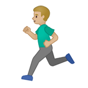 🏃🏼‍♂️ Emoji Hombre Corriendo: Tono De Piel Claro Medio en Google Android 10.0.