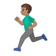 🏃🏽‍♂️ Emoji Hombre Corriendo: Tono De Piel Medio en Google Android 10.0.