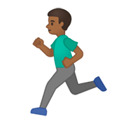 🏃🏾‍♂️ Emoji Hombre Corriendo: Tono De Piel Oscuro Medio en Google Android 10.0.