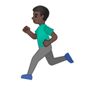 🏃🏿‍♂️ Emoji Hombre Corriendo: Tono De Piel Oscuro en Google Android 10.0.