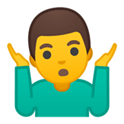 🤷‍♂️ Emoji schulterzuckender Mann Google Android 10.0.
