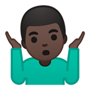 🤷🏿‍♂️ Emoji Homem Dando De Ombros: Pele Escura na Google Android 10.0.