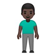 🧍🏿‍♂️ Emoji Homem Em Pé: Pele Escura na Google Android 10.0.