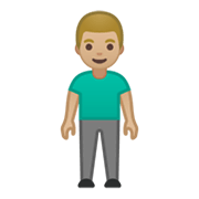 Émoji 🧍🏼‍♂️ Homme Debout : Peau Moyennement Claire sur Google Android 10.0.