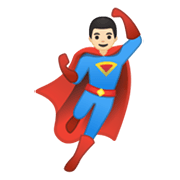Émoji 🦸🏻‍♂️ Super-héros Homme : Peau Claire sur Google Android 10.0.