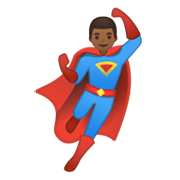 Emoji 🦸🏾‍♂️ Supereroe Uomo: Carnagione Abbastanza Scura su Google Android 10.0.