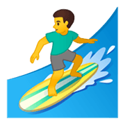 🏄‍♂️ Emoji Hombre Haciendo Surf en Google Android 10.0.