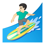 Émoji 🏄🏻‍♂️ Surfeur : Peau Claire sur Google Android 10.0.