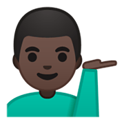 Emoji 💁🏿‍♂️ Uomo Con Suggerimento: Carnagione Scura su Google Android 10.0.