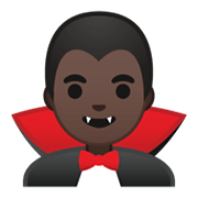 🧛🏿‍♂️ Emoji männlicher Vampir: dunkle Hautfarbe Google Android 10.0.