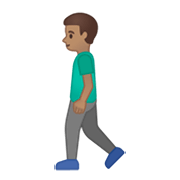 🚶🏽‍♂️ Emoji Hombre Caminando: Tono De Piel Medio en Google Android 10.0.