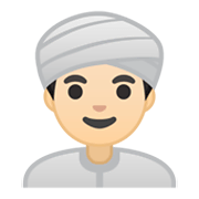 👳🏻‍♂️ Emoji Hombre Con Turbante: Tono De Piel Claro en Google Android 10.0.