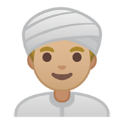 👳🏼‍♂️ Emoji Homem Com Turbante: Pele Morena Clara na Google Android 10.0.