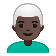 👨🏿‍🦳 Emoji Hombre: Tono De Piel Oscuro Y Pelo Blanco en Google Android 10.0.