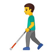 Emoji 👨‍🦯 Uomo Con Bastone Bianco Di Orientamento su Google Android 10.0.