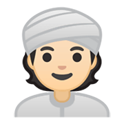 👳🏻 Emoji Persona Con Turbante: Tono De Piel Claro en Google Android 10.0.