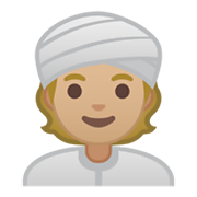 👳🏼 Emoji Pessoa Com Turbante: Pele Morena Clara na Google Android 10.0.