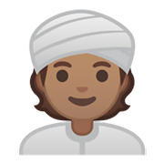 Emoji 👳🏽 Persona Con Turbante: Carnagione Olivastra su Google Android 10.0.