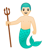 🧜🏻‍♂️ Emoji Sirena Hombre: Tono De Piel Claro en Google Android 10.0.