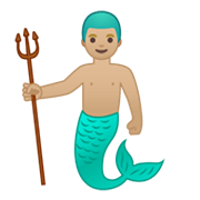 🧜🏼‍♂️ Emoji Sirena Hombre: Tono De Piel Claro Medio en Google Android 10.0.