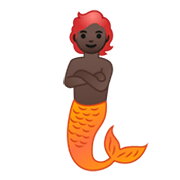 Emoji 🧜🏿 Sirena: Carnagione Scura su Google Android 10.0.
