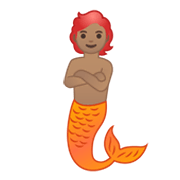 🧜🏽 Emoji Persona Sirena: Tono De Piel Medio en Google Android 10.0.