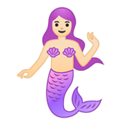 Emoji 🧜🏻‍♀️ Sirena Donna: Carnagione Chiara su Google Android 10.0.
