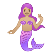 Emoji 🧜🏼‍♀️ Sirena Donna: Carnagione Abbastanza Chiara su Google Android 10.0.