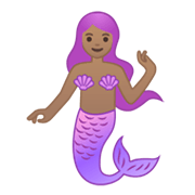 🧜🏽‍♀️ Emoji Sirena: Tono De Piel Medio en Google Android 10.0.
