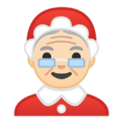 Emoji 🤶🏻 Mamma Natale: Carnagione Chiara su Google Android 10.0.