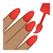 💅🏽 Emoji Nagellack: mittlere Hautfarbe Google Android 10.0.
