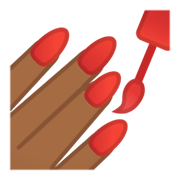 Emoji 💅🏾 Smalto Per Unghie: Carnagione Abbastanza Scura su Google Android 10.0.